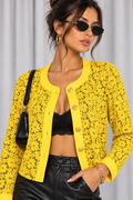90s Yellow Floral Lace Cardigan – Medium