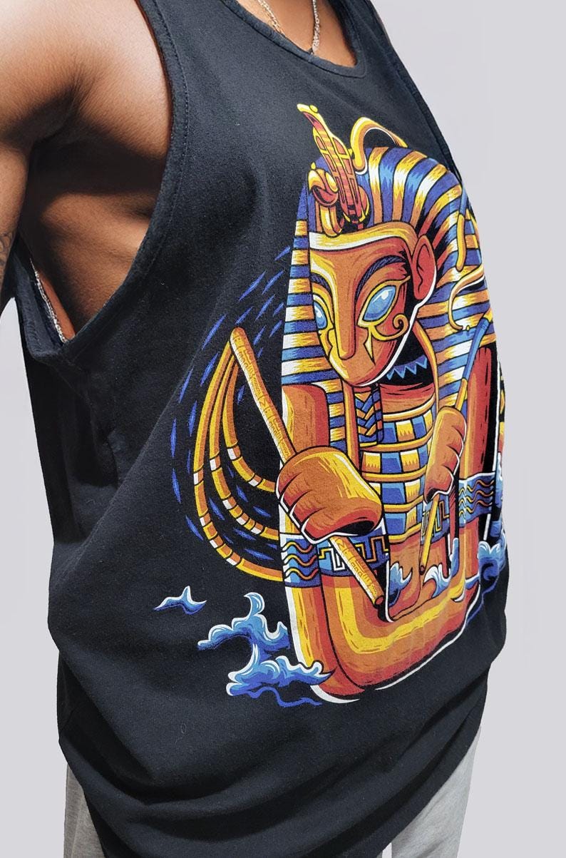 Men's King Tut Tank Top, Men's Streetwear Style Top - MEDIUM