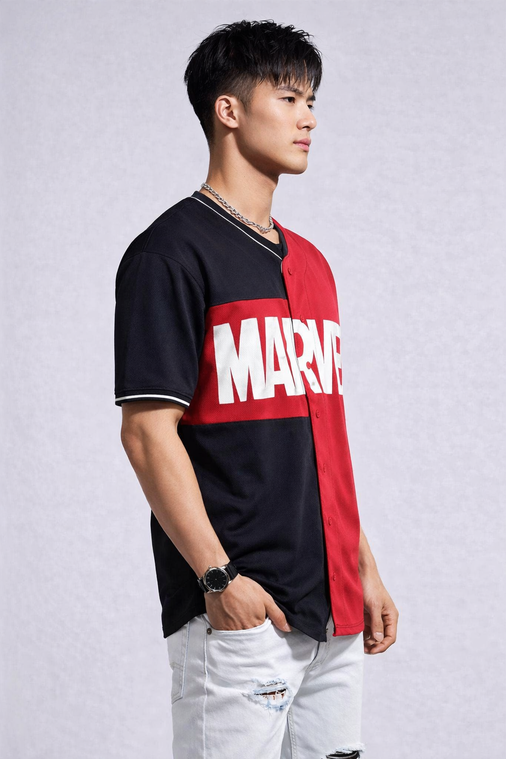 Marvel Split Color Baseball Jersey | LARGE