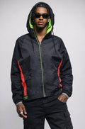 Nike Black Neon Hooded Windbreaker Jacket | MEDIUM