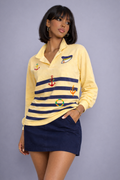 Vintage 90s Nautical Striped Blouse