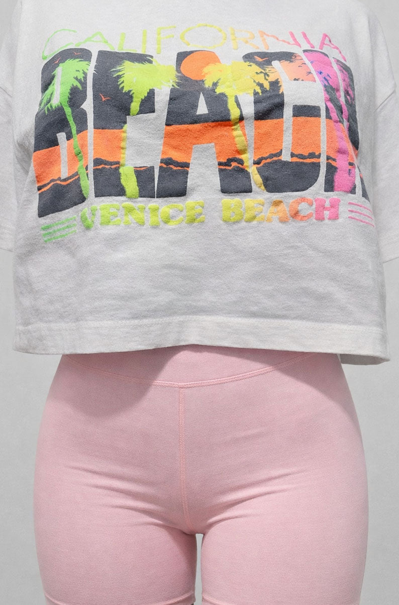 Vintage 90s Retro Venice Beach Cropped Tee | ONE SIZE