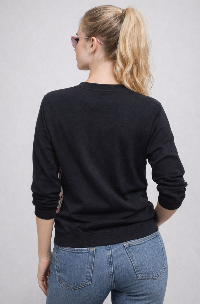 Vintage 90s Pink Floral Sweatshirt | X-SMALL