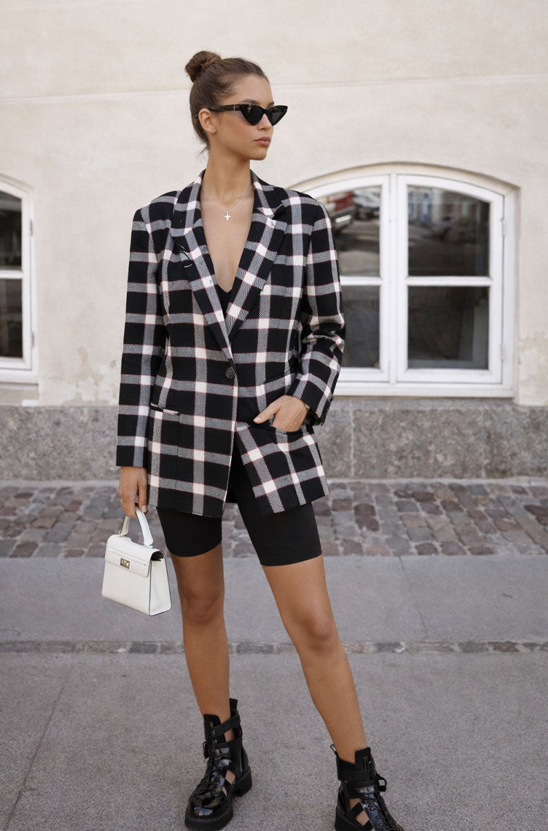 Vintage 90s Plaid Oversized Blazer