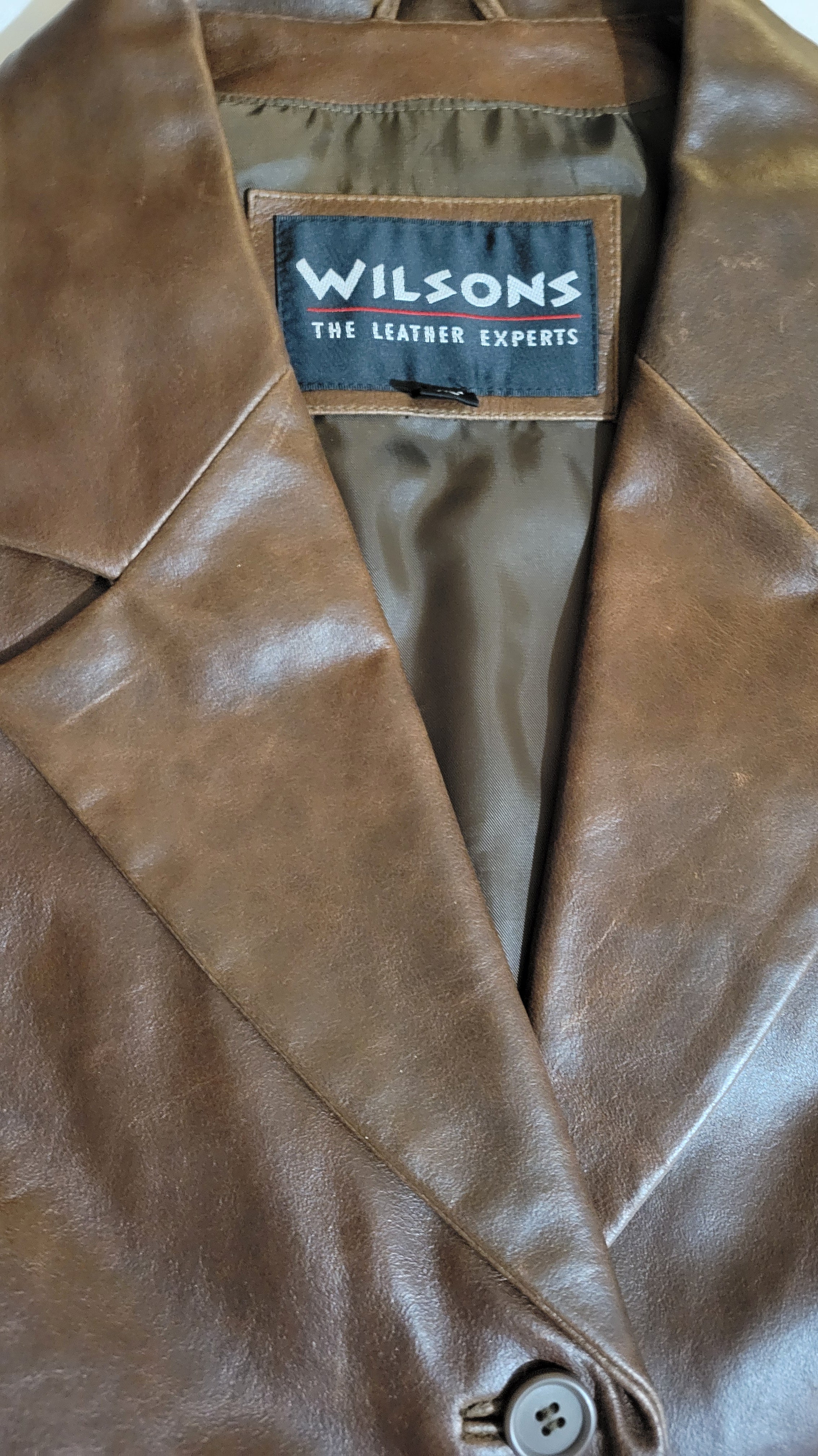 Vintage 90s Chocolate Brown Wilsons Leather Jacket | LARGE