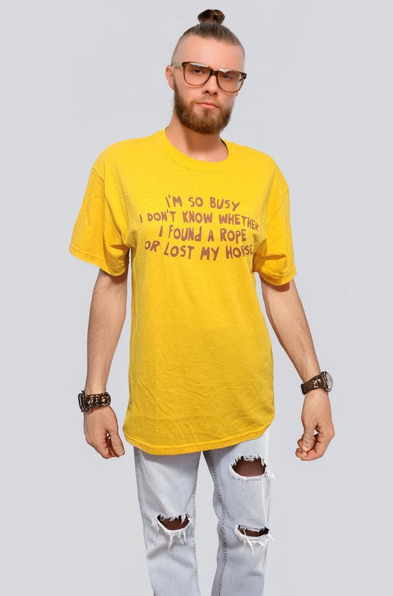 Men's Yellow Graphic Tee - MEDIUM