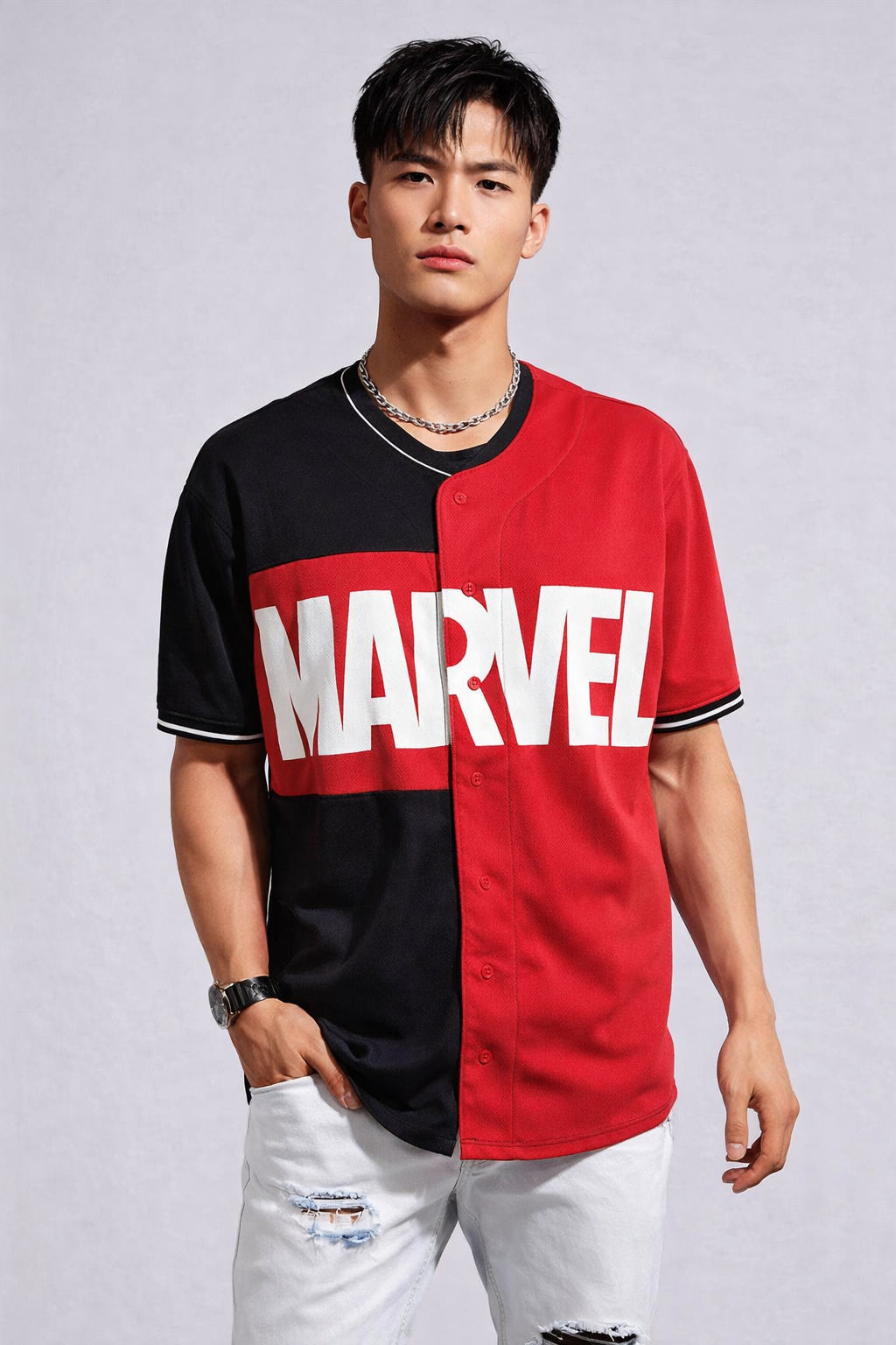 Marvel Split Color Baseball Jersey | LARGE