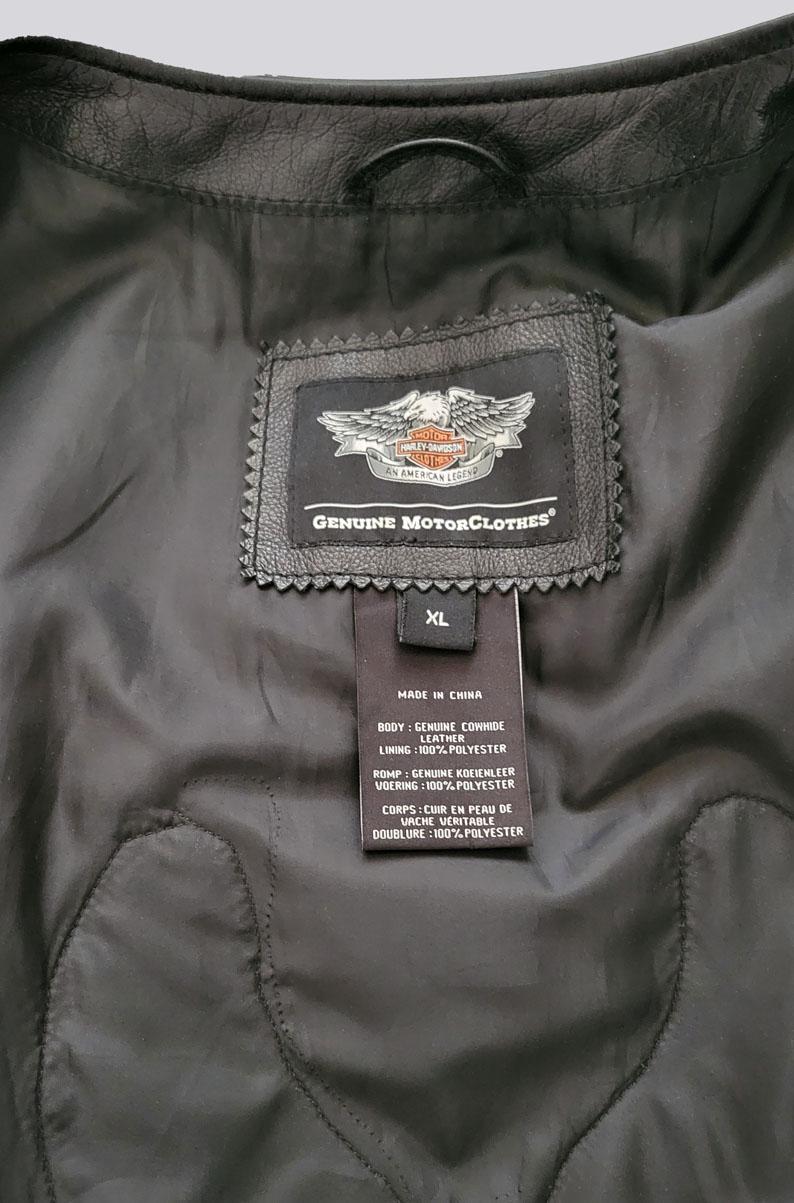 Men's Harley Davidson Vest, Genuine Leather Bike Vest - XL