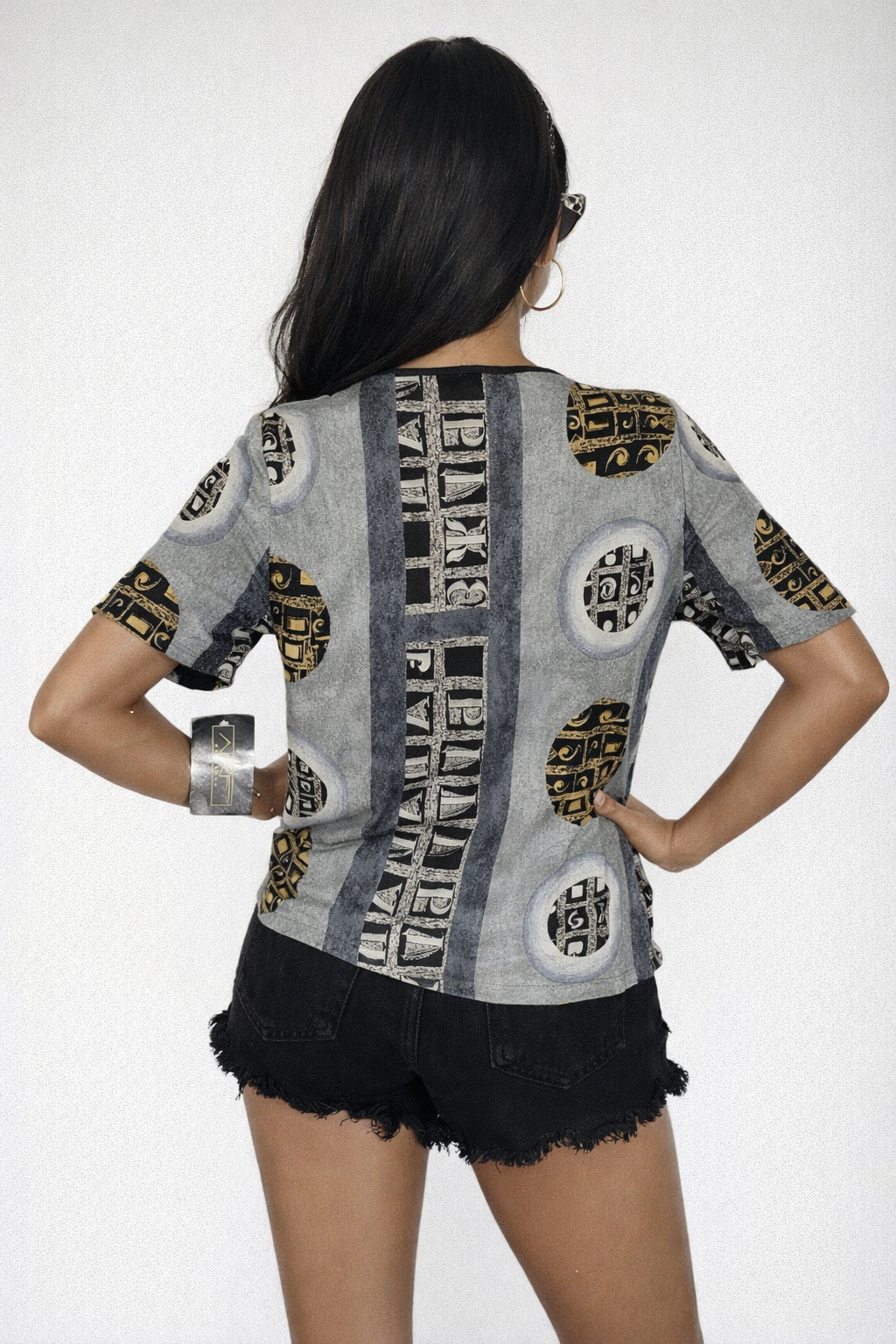 Vintage 90's Abstract Print Blouse - SMALL