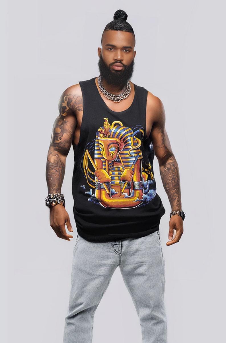 Men's King Tut Tank Top, Men's Streetwear Style Top - MEDIUM