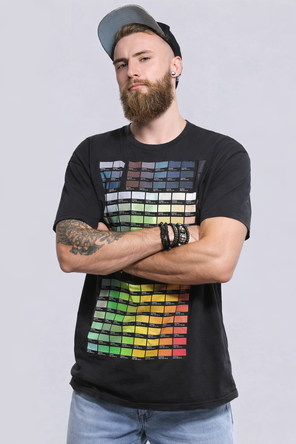 Men's Color Swatch T-Shirt | Paint Color Graphic Tee | XL
