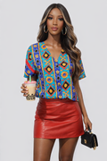 90s colorful blouse
