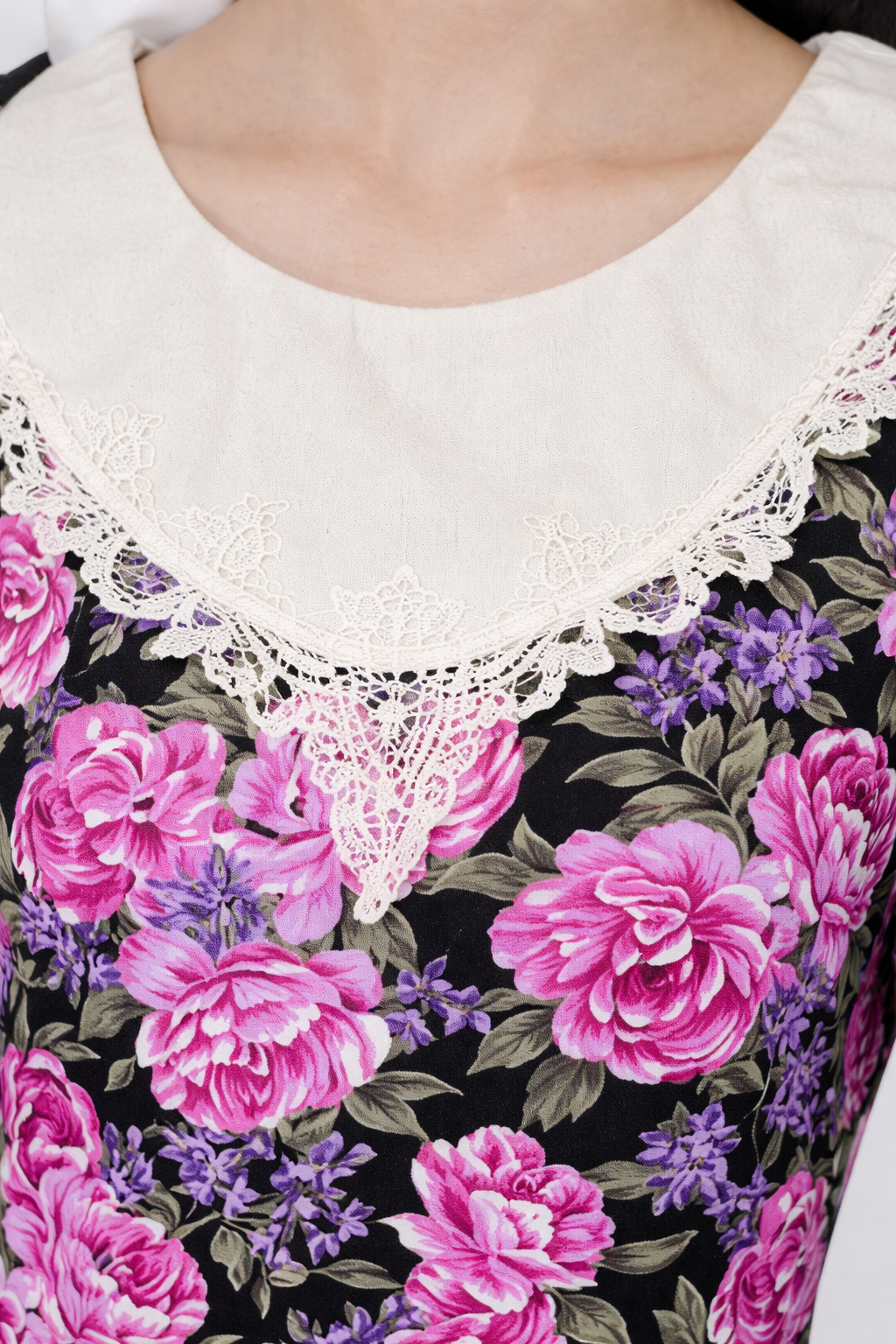 90s Vintage Pink & Purple Floral Cottagecore Dress | Size 1X