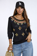 Vintage 90s Gold Sequin Sweater | SMALL-MEDIUM