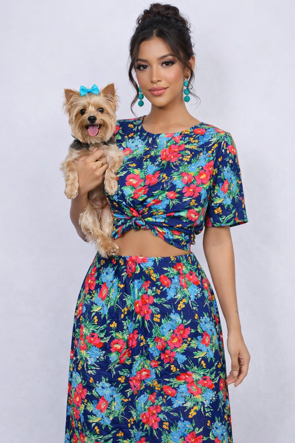 Vintage floral skirt set