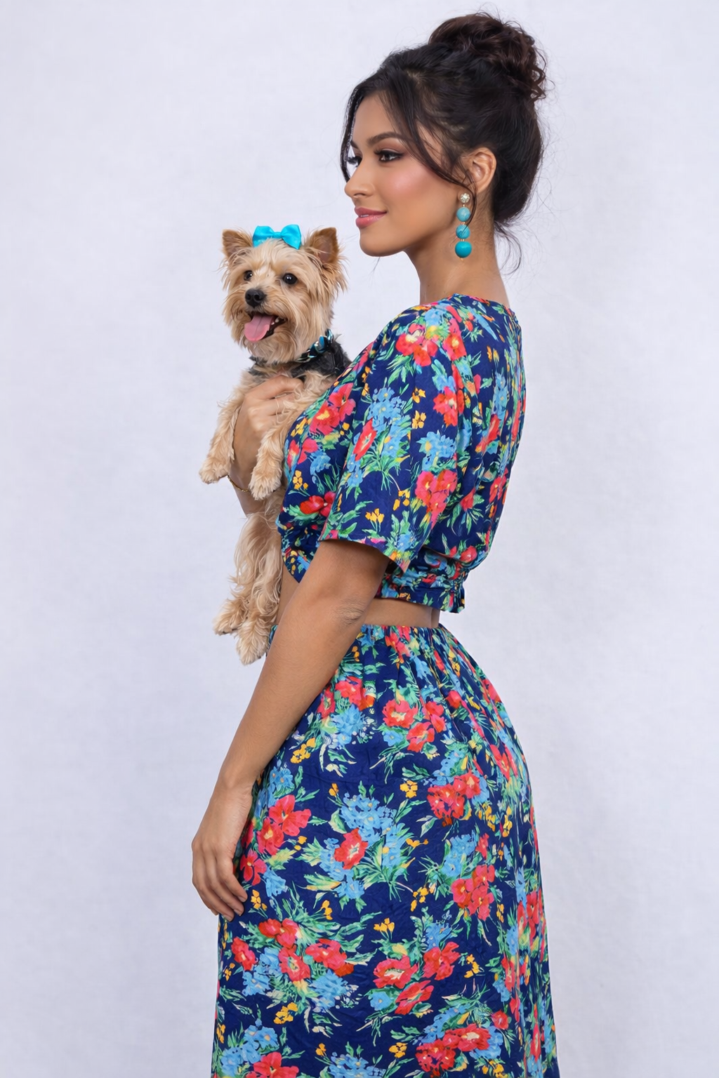 90s floral skirt set