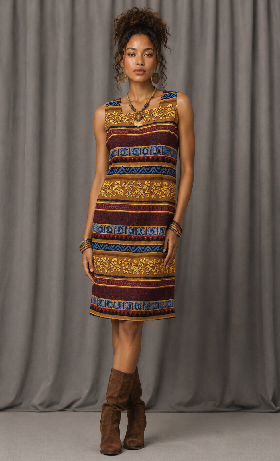 90s earth tone dress