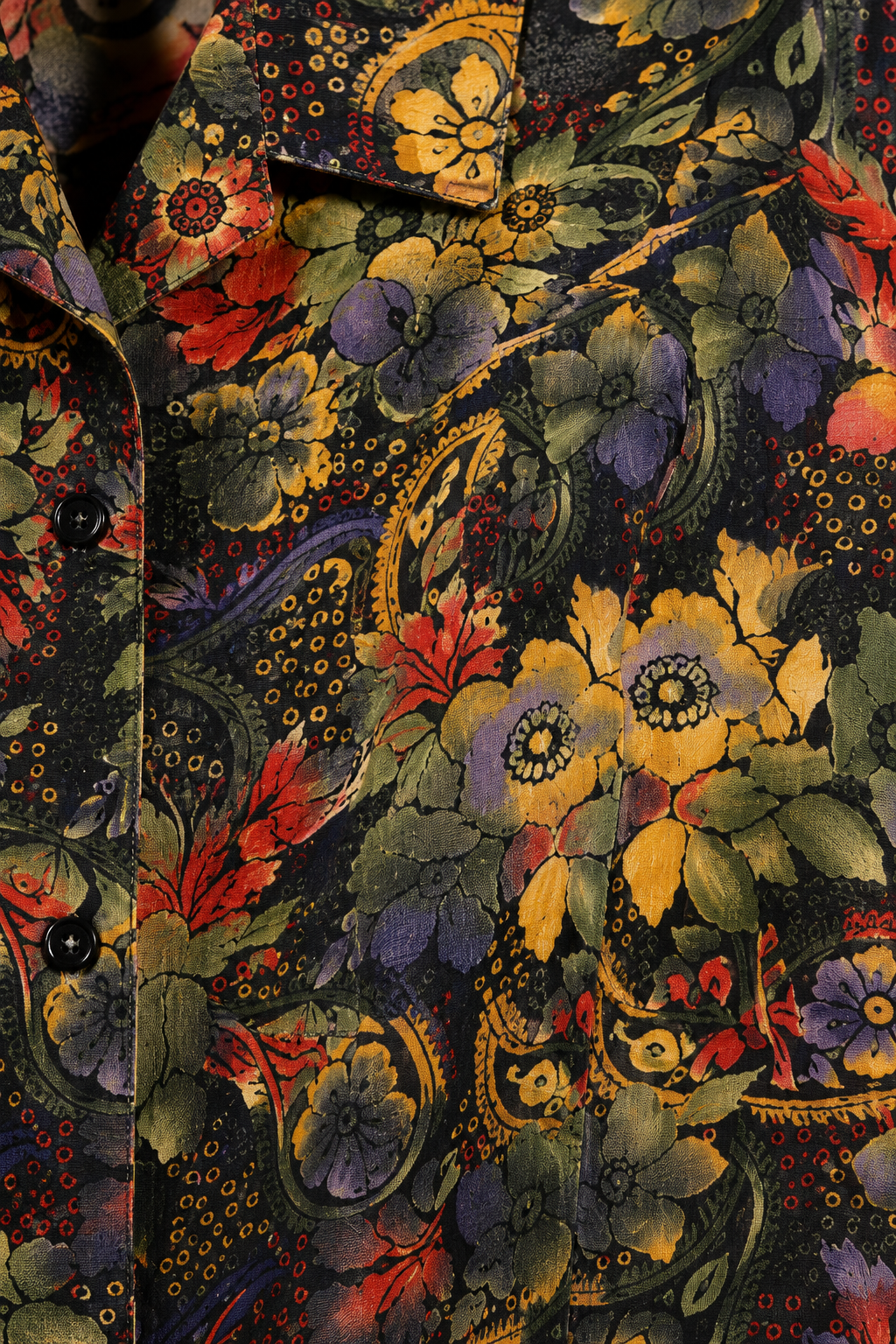 Vintage 90s Earth Tone Floral Blouse (M/L)