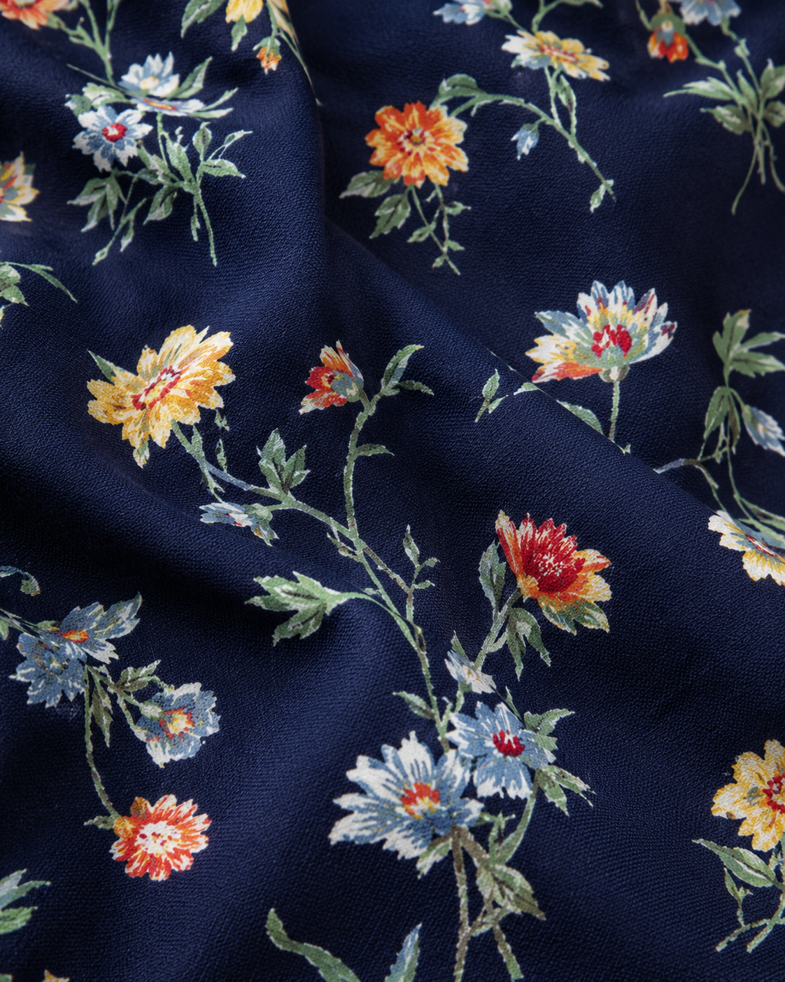 Vintage 90s Navy Blue Floral Jumpsuit | LARGE