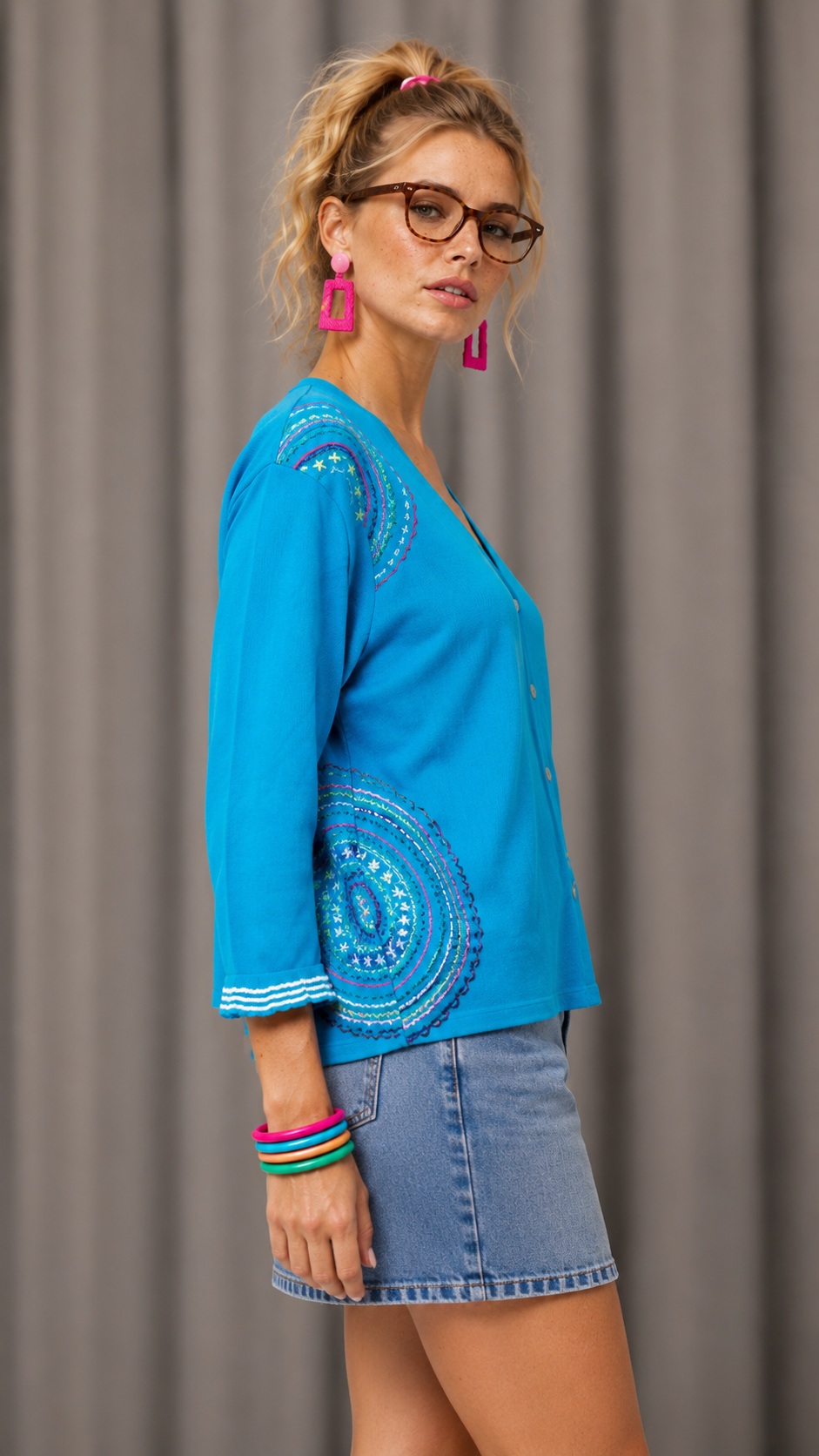 90s turquoise top