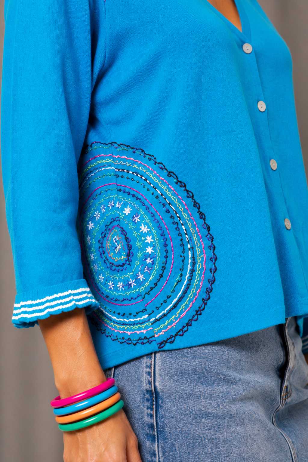 90s turquoise cardigan