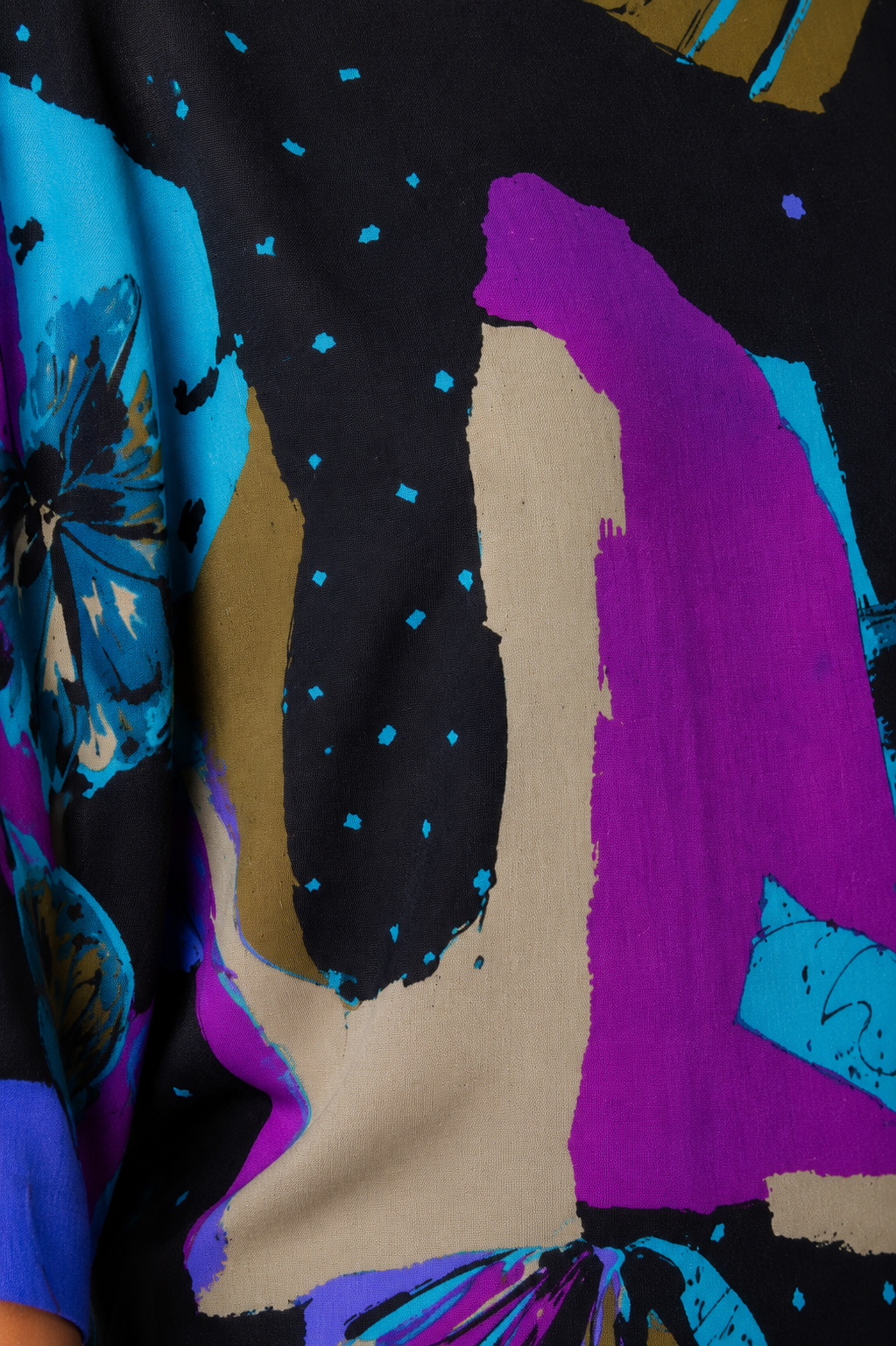 Vintage 90s Fuchsia Abstract Top - SMALL