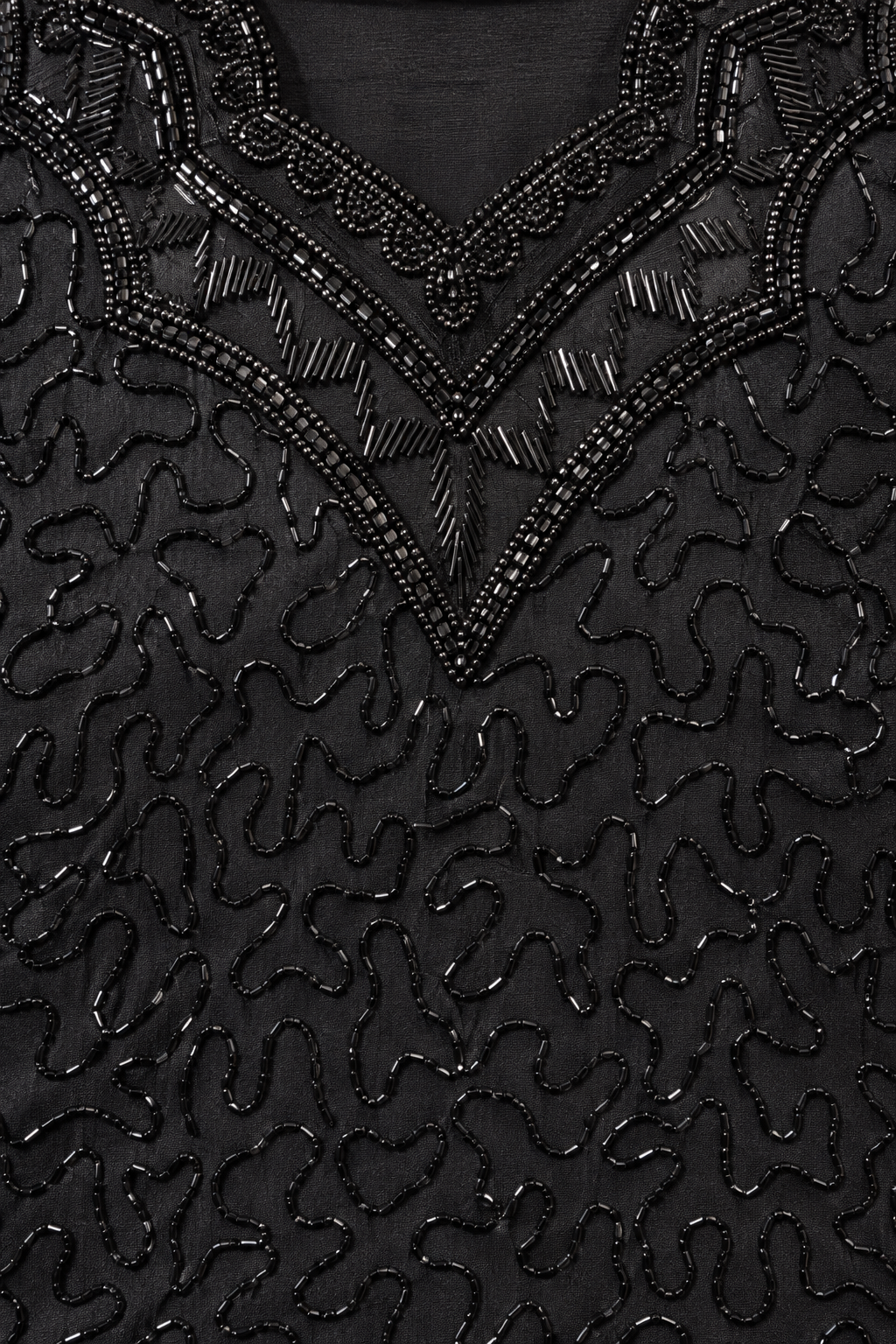 90s Black Beaded Sequin Blouse – SMALL
