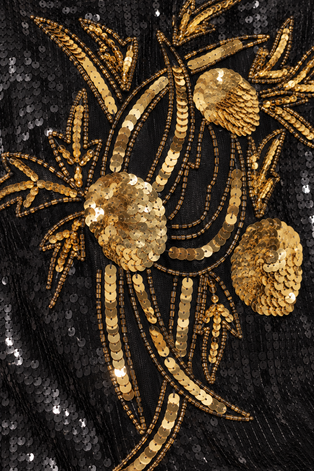 90s Black & Gold Sequin Blouse – SMALL