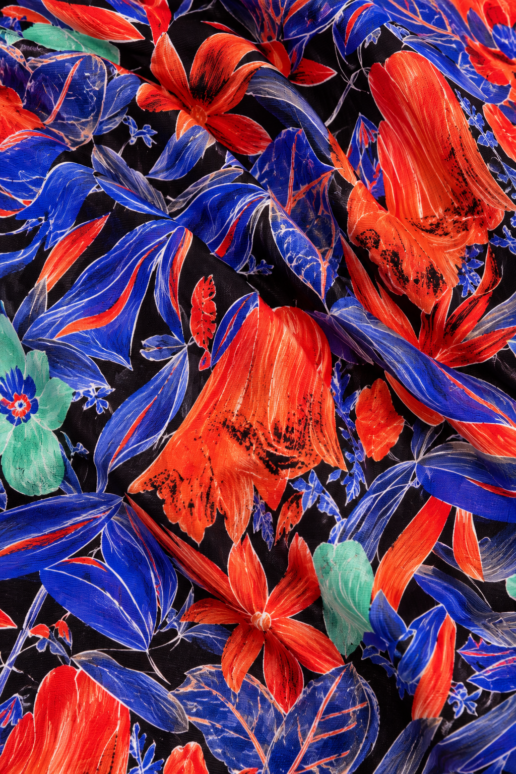 90s Vintage Colorful Tropical Floral Blouse | Small