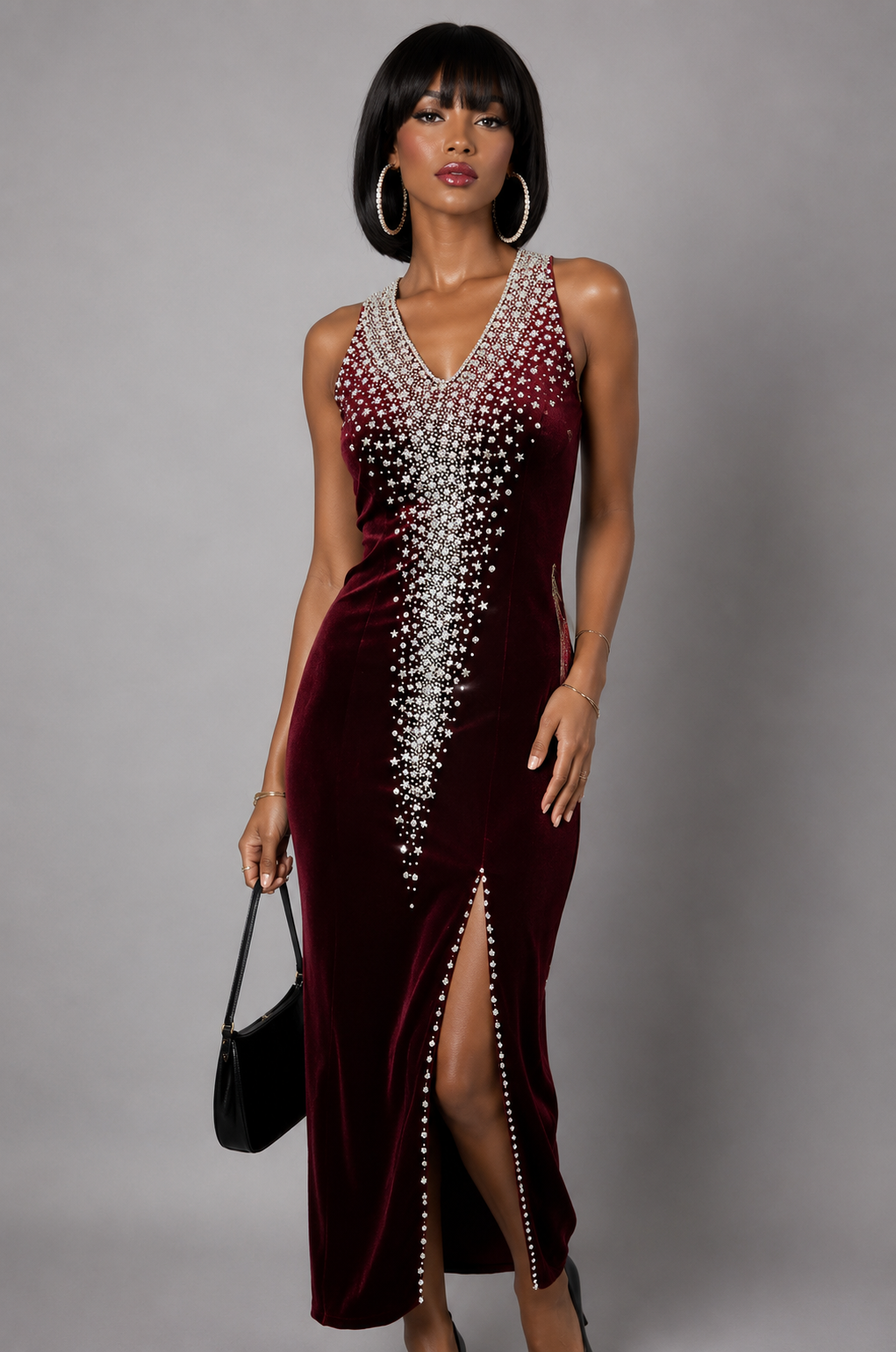 velvet evening gown