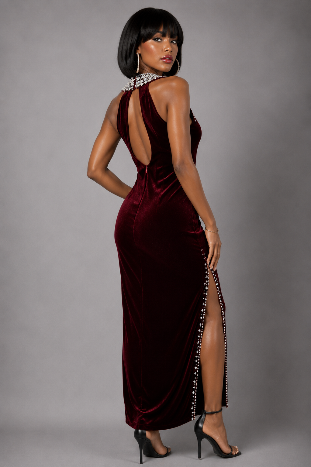 velvet evening gown
