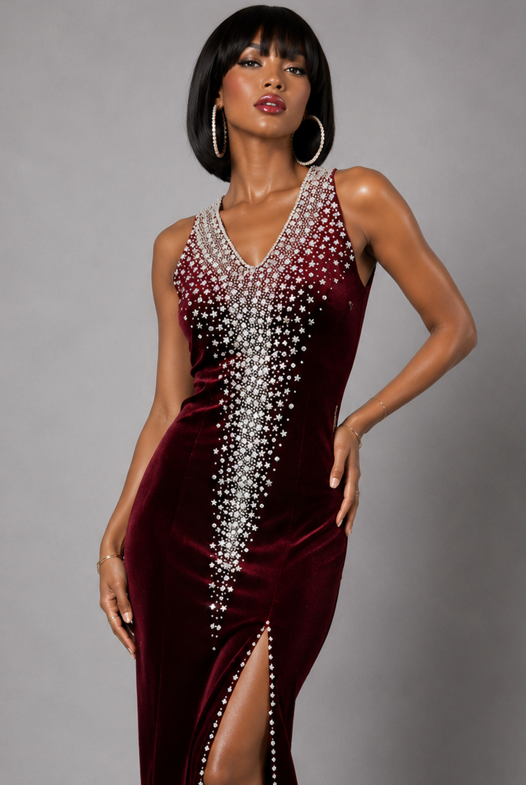 Velvet evening gown