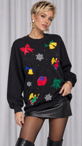90s Black Christmas Sweater – 1X
