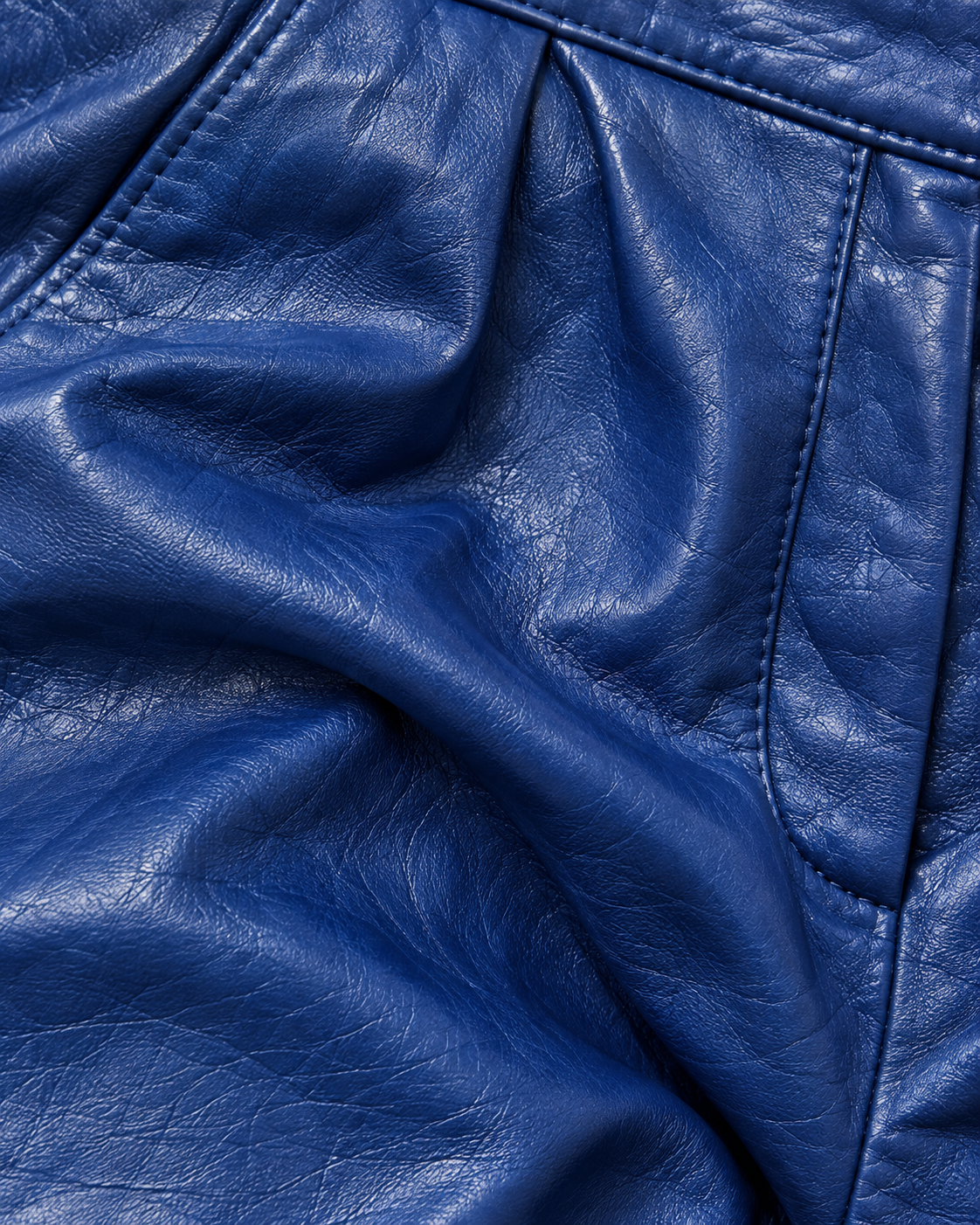 90s Cobalt Blue Leather Pants - SMALL