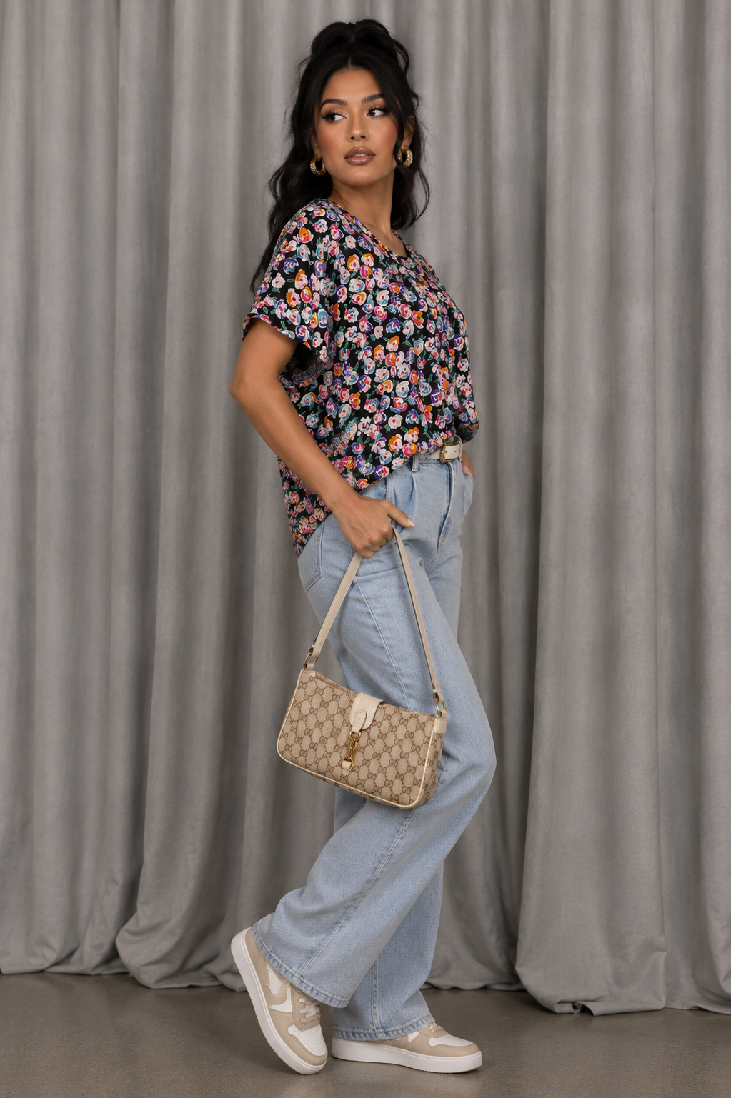 colorful floral top