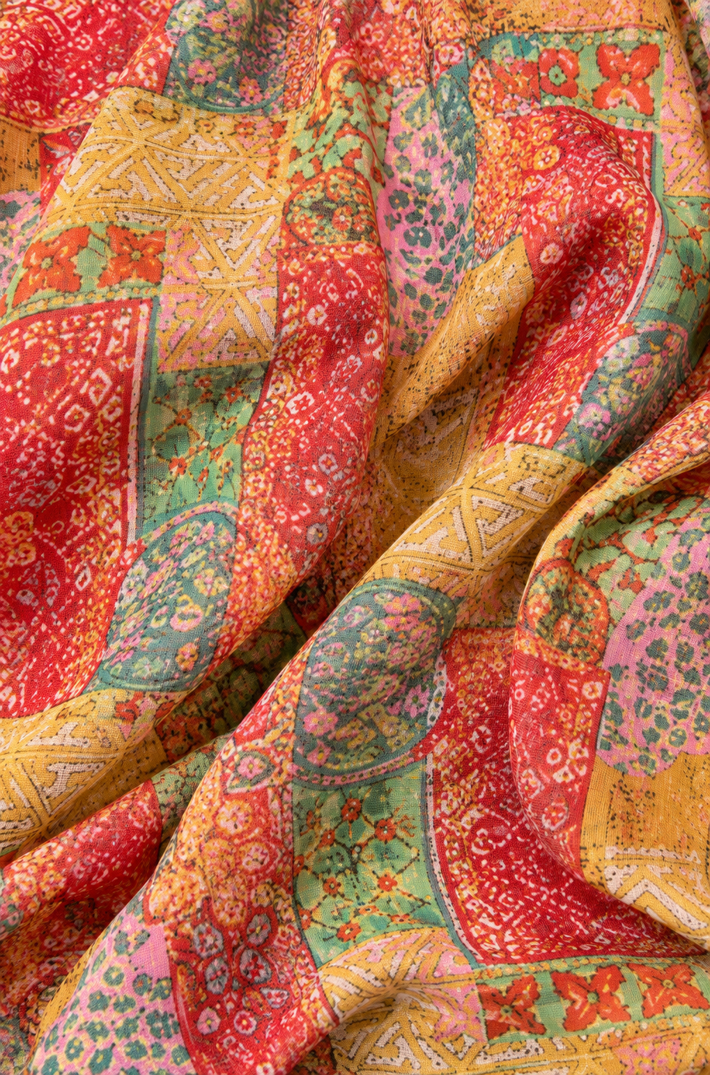 90s Multicolor Boho Print Blouse – Large/XL
