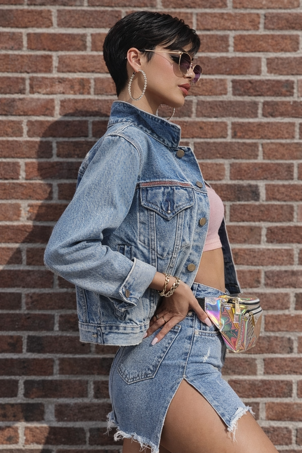VINTAGE 90s Blue Denim Jacket - SMALL