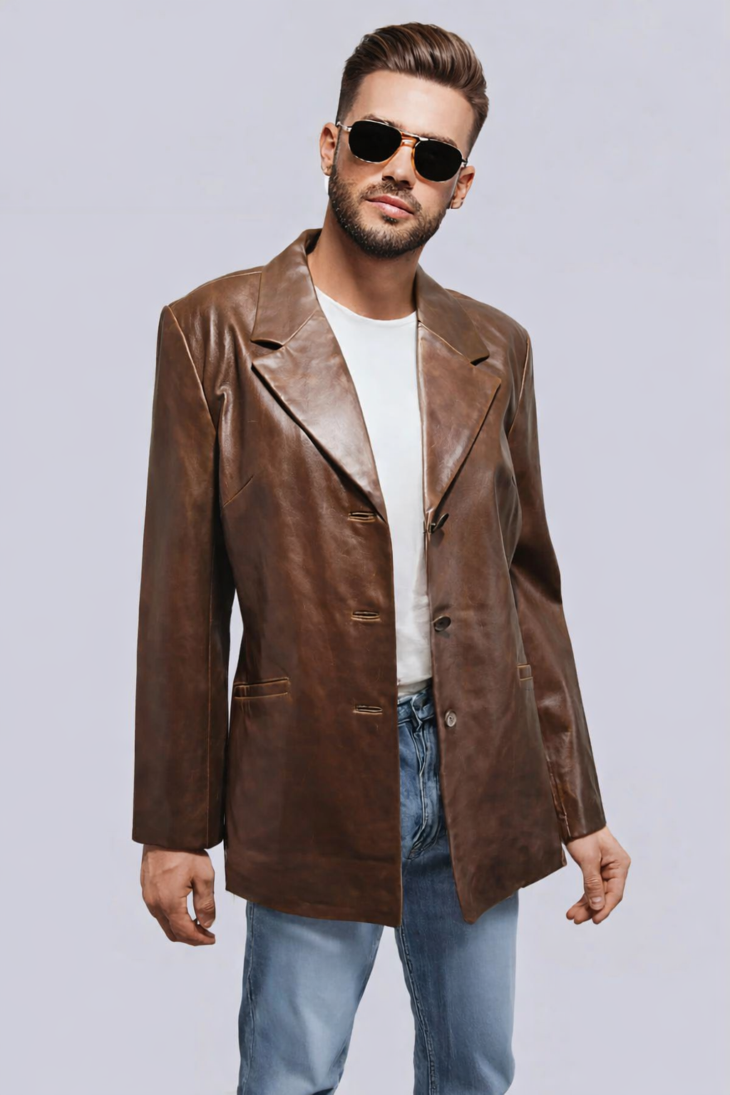 Vintage 90s Chocolate Brown Wilsons Leather Jacket | LARGE