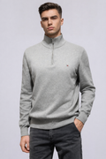 Tommy Hilfiger Classic Gray Quarter-Zip Sweater | MEDIUM