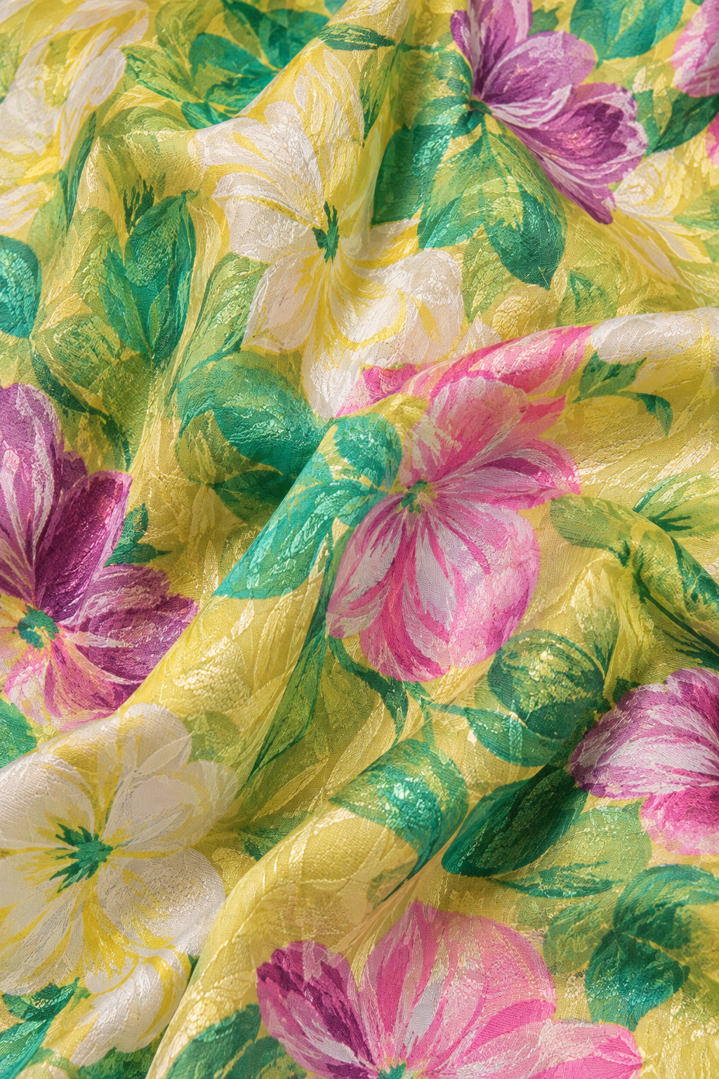 90s Yellow Floral Blouse – Medium