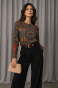 90s paisley blouse