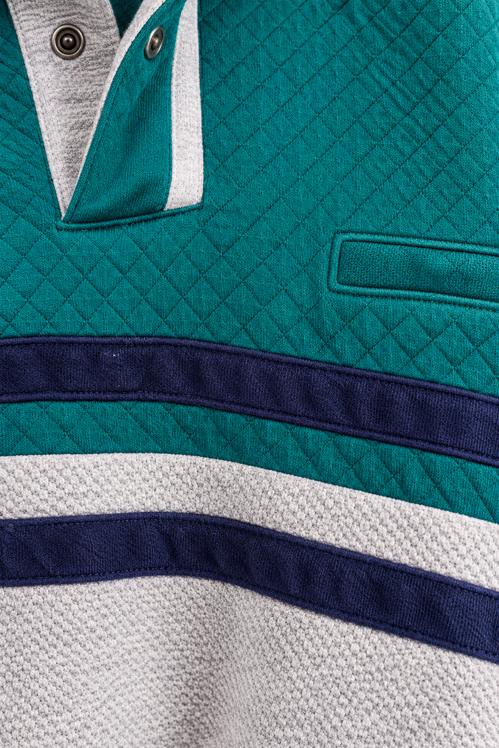 90s Teal Striped Pullover Sweater – LARGE