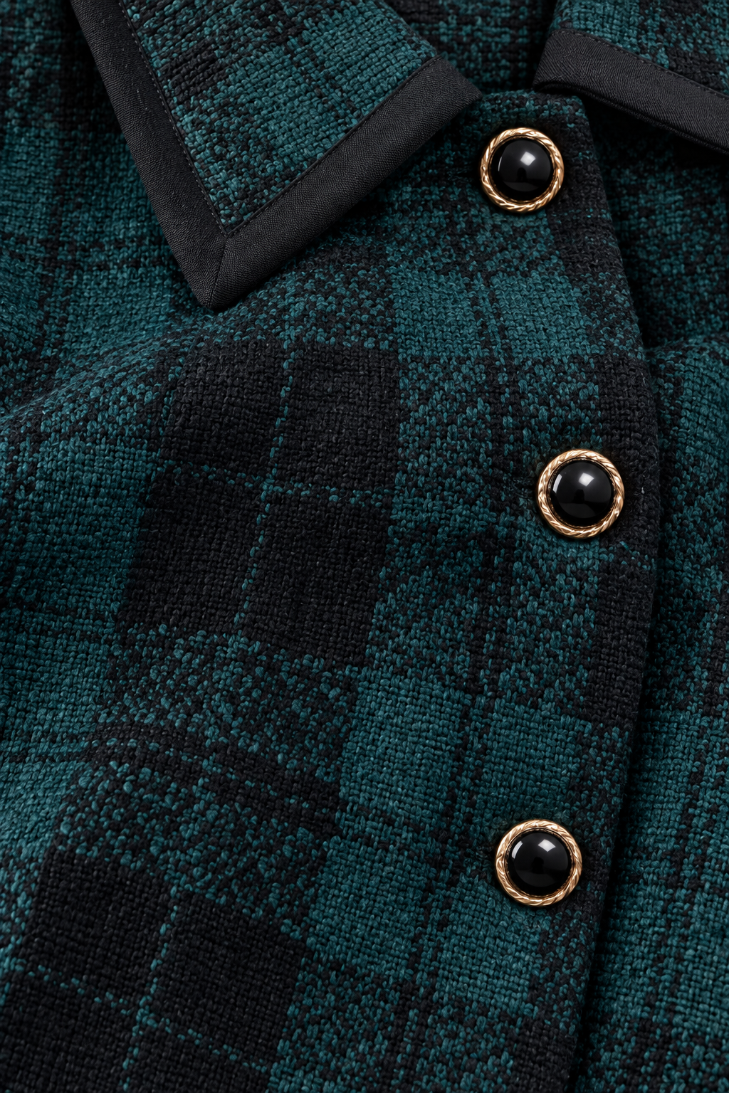 90s Hunter Green Plaid Coat Dress – XS/S