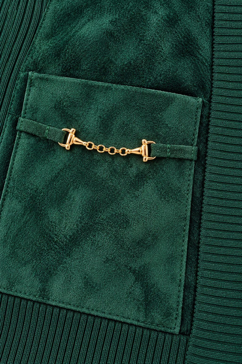 90s Hunter Green Suede Vest - SMALL