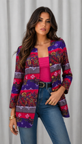 90s Pink Purple Paisley Blazer | SMALL