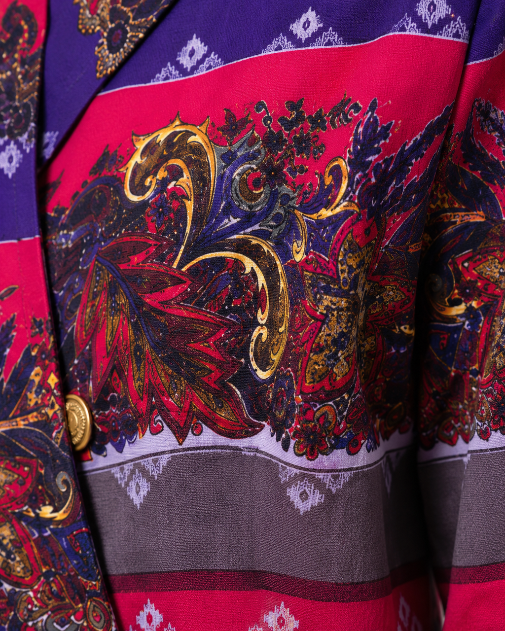 90s Pink Purple Paisley Blazer | SMALL