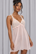 Light Pink Lace Ruffle Teddy – Large