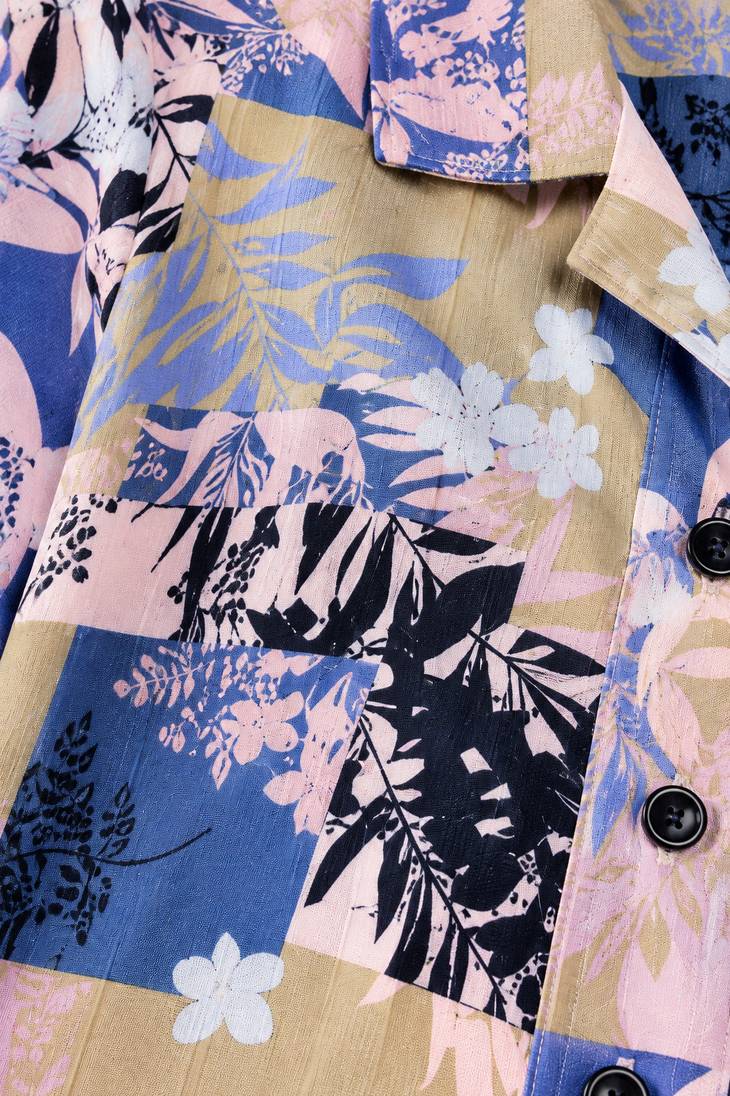 90s Lilac & Navy Floral Button Up Shirt – Large
