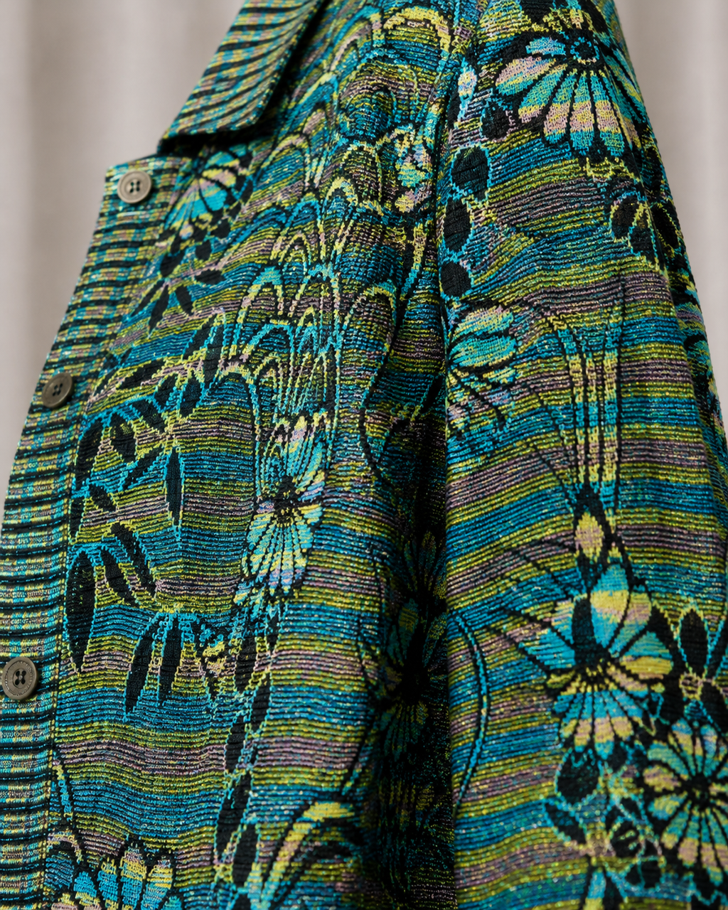 90s Mint Green Floral Embroidery Cardigan Sweater – LARGE