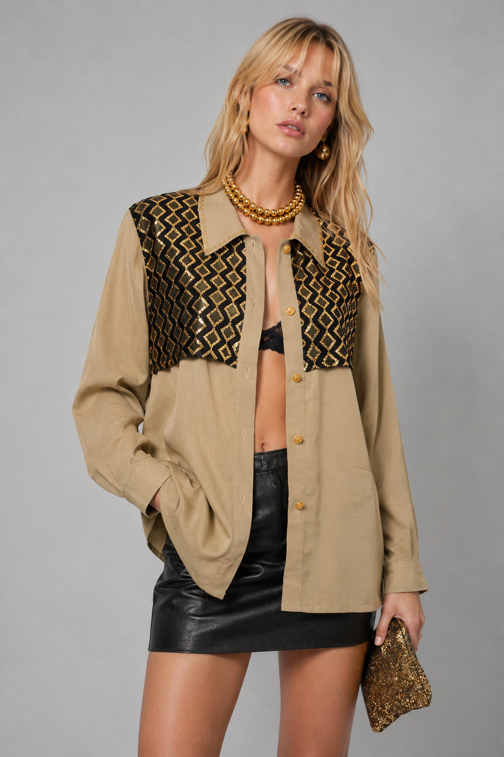 olive green shirt